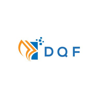 Beyaz arka planda DQF kredi onarım logosu tasarımı. DQF yaratıcı harflerin baş harfleri Grafik Harf Logosu. DQF işletme finans logosu tasarımı.