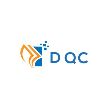 Beyaz arka planda DQC kredi onarım logosu tasarımı. DQC yaratıcı baş harfleri Growth grafik harf logosu konsepti. DQC işletme finans logosu tasarımı.
