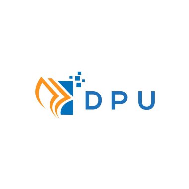 Beyaz arka planda DPU kredi onarım logosu tasarımı. DPU 'nun yaratıcı harflerinin baş harfleri Grafik Harfi Logosu. DPU işletme finans logosu tasarımı.