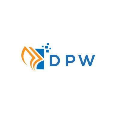 Beyaz arka planda DPW kredi onarım logosu tasarımı. DPW yaratıcı harflerin baş harfleri Grafik Harf Logosu. DPW işletme finans logosu tasarımı.