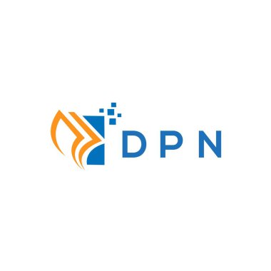 Beyaz arka planda DPN kredi onarım logosu tasarımı. DPN yaratıcı baş harfleri Growth grafik harf logosu kavramı. DPN işletme finans logosu tasarımı.