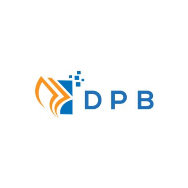 Beyaz arka planda DPB kredi onarım logosu tasarımı. DPB yaratıcı harflerin baş harfleri, grafiksel logo konsepti. DPB işletme finans logosu tasarımı.