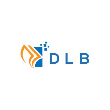 Beyaz arka planda DLB kredi onarım logosu tasarımı. DLB yaratıcı baş harfleri Growth grafik harf logosu kavramı. DLB işletme finans logosu tasarımı.