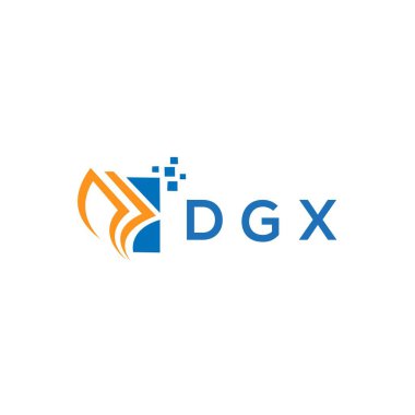 Beyaz arka planda DGX kredi onarım logosu tasarımı. DGX yaratıcı baş harfleri Growth grafik harf logosu konsepti. DGX işletme finans logosu tasarımı.