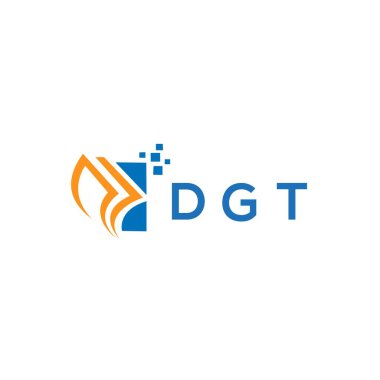 Beyaz arka planda DGT kredi onarım logosu tasarımı. DGT yaratıcı harflerin baş harfleri Grafik Harf Logosu. DGT işletme finans logosu tasarımı.