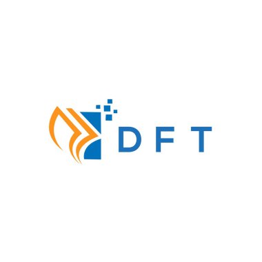 Beyaz arka planda DFT kredi onarım logosu tasarımı. DFT yaratıcı harflerin baş harfleri, grafiksel logo konsepti. DFT işletme finans logosu tasarımı.
