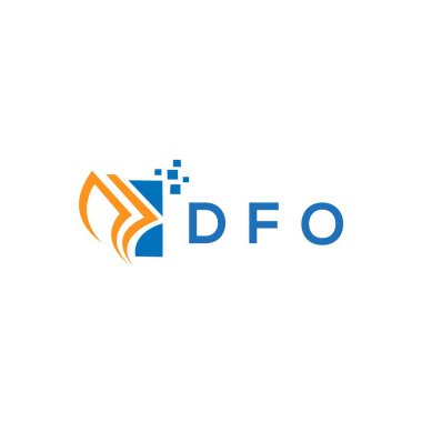 Beyaz arka planda DFO kredi onarım logosu tasarımı. DFO yaratıcı harflerin baş harfleri. Grafik harfleri logosu. DFO işletme finans logosu tasarımı.