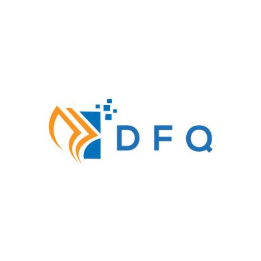 Beyaz arka planda DFQ kredi onarım logosu tasarımı. Çocuk Esirgeme Kurumu 'nun baş harfleri Grafik Harfleri Logosu. DFQ işletme finans logosu tasarımı.