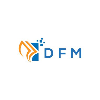 Beyaz arka planda DFM kredi onarım logosu tasarımı. DFM yaratıcı baş harfleri Growth grafik harf logosu konsepti. DFM işletme finans logosu dizaynı. Beyaz arka planda DFM kredi onarım muhasebe logosu tasarımı. DFM yaratıcı baş harfleri Büyüme Grafiği le