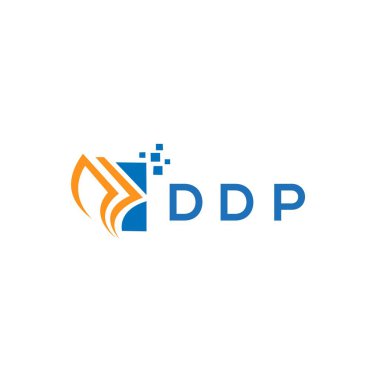 Beyaz arka planda DDP kredi onarım logosu tasarımı. DDP yaratıcı baş harfleri Growth grafik harf logosu konsepti. DDP işletme finans logosu tasarımı.