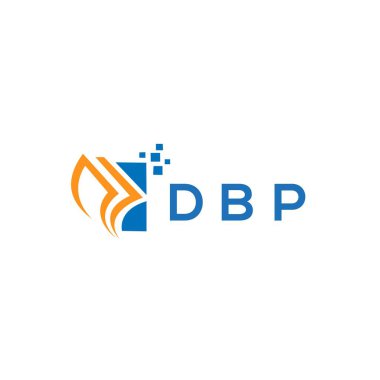 Beyaz arka planda DBP kredi onarım logosu tasarımı. DBP yaratıcı baş harfleri Growth grafik harf logosu kavramı. DBP işletme finans logosu tasarımı.
