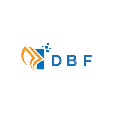 Beyaz arka planda DBF kredi onarım logosu tasarımı. DBF yaratıcı harflerin baş harfleri Grafik Harf Logosu. DBF işletme finans logosu tasarımı.