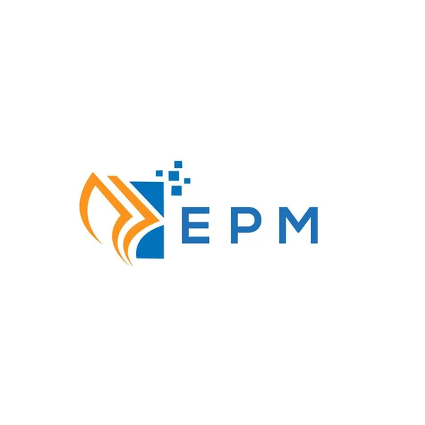 Epmクレジット修理会計ロゴデザイン白を背景に Epmクリエイティブイニシャル成長グラフレターロゴコンセプト Epmビジネスファイナンスロゴデザイン — ストックベクタ