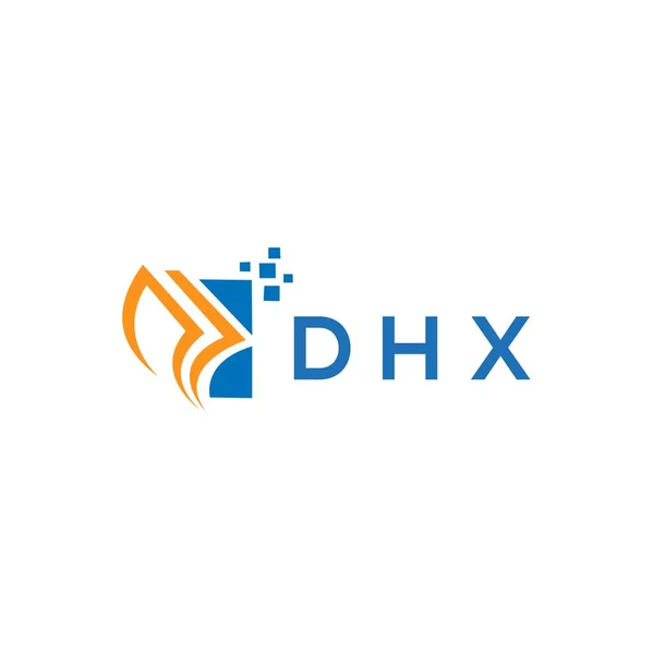 白の背景にDhxクレジット修理会計ロゴデザイン Dhxクリエイティブイニシャル成長グラフレターロゴコンセプト Dhxビジネスファイナンスロゴデザイン — ストックベクタ