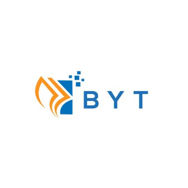 Beyaz arka planda BYT kredi onarım logosu tasarımı. BYT yaratıcı harflerin baş harfleri Grafik Harf Logosu. BYT işletme finans logosu tasarımı.