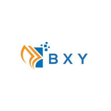 Beyaz arka planda BXY kredi onarım logosu tasarımı. BXY yaratıcı baş harfleri büyüyen grafik harf logosu kavramı. BXY işletme finans logosu tasarımı.