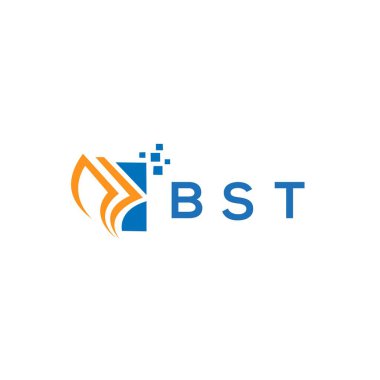 Beyaz arka planda BST kredi onarım logosu tasarımı. BST yaratıcı baş harfleri Growth grafik harfi logosu konsepti. BST işletme finans logosu tasarımı.