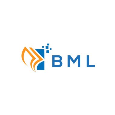 Beyaz arka planda BML kredi onarım logosu tasarımı. BML 'nin yaratıcı baş harfleri, 