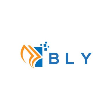 Beyaz arka planda BLY kredi onarım logosu tasarımı. BLY yaratıcı baş harfleri Growth grafik harf logosu kavramı. BLY işletme finans logosu tasarımı. 