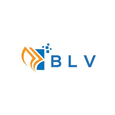 Beyaz arka planda BLV kredi onarım logosu tasarımı. BLV yaratıcı harflerin baş harfleri, grafik harfi logosu konsepti. BLV işletme finans logosu tasarımı.
