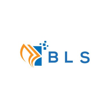 Beyaz arka planda BLS kredi onarım logosu tasarımı. BLS yaratıcı baş harfleri Growth grafik harf logosu kavramı. BLS işletme finans logosu tasarımı.