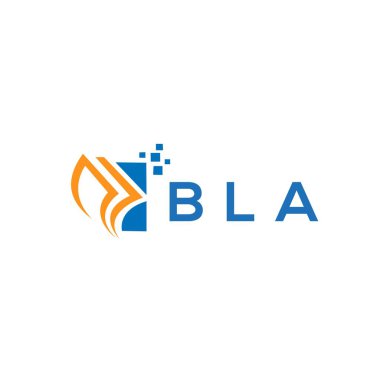 Beyaz arka planda BLA kredi onarım logosu tasarımı. BLA yaratıcı harfler büyüyen grafik harf logosu konsepti. BLA işletme finans logosu tasarımı.