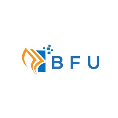 Beyaz arka planda BFU kredi onarım logosu tasarımı. BFU 'nun yaratıcı isminin baş harfleri Grafik Harfi Logosu. BFU işletme finans logosu tasarımı.