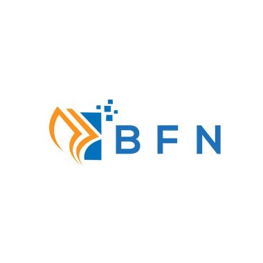 Beyaz arka planda BFN kredi onarım logosu tasarımı. BFN yaratıcı baş harfleri Growth grafik harf logosu konsepti. BFN işletme finans logosu tasarımı.