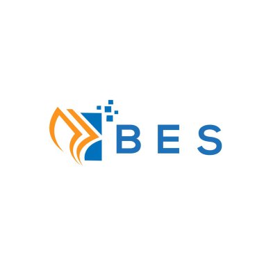 Beyaz arka planda BES kredi onarım logosu tasarımı. BES 'in yaratıcı baş harfleri büyüyen grafik harf logosu kavramı. BES işletme finans logosu tasarımı.