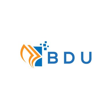 Beyaz arka planda BDU kredi onarım logosu tasarımı. BDU 'nun yaratıcı harflerinin baş harfleri, grafik harfi logosu. BDU işletme finans logosu tasarımı.