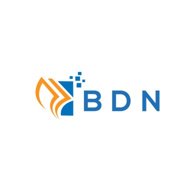 Beyaz arka planda BDN kredi onarım logosu tasarımı. BDN yaratıcı baş harfleri Growth grafik harf logosu konsepti. BDN işletme finans logosu tasarımı.