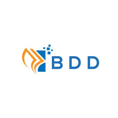 Beyaz arka planda BDD kredi onarım logosu tasarımı. BDD yaratıcı baş harfleri Growth grafik harfi logosu konsepti. BDD işletme finans logosu tasarımı.