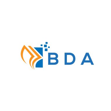 Beyaz arka planda BDA kredi onarım logosu tasarımı. BDA yaratıcı harflerin baş harfleri, grafiksel logo konsepti. BDA işletme finans logosu dizaynı. BDA kredi onarım logosu tasarımı beyaz arka planda. BDA yaratıcı baş harfleri Büyüme grafiği le