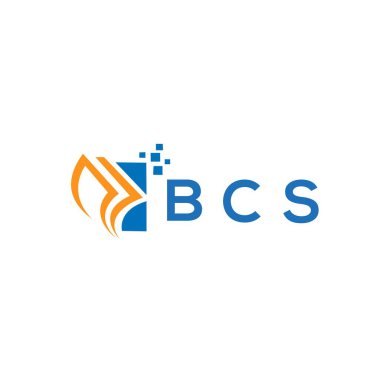 Beyaz arka planda BCS kredi onarım logosu tasarımı. BCS yaratıcı baş harfleri Growth grafik harf logosu konsepti. BCS işletme finans logosu tasarımı.