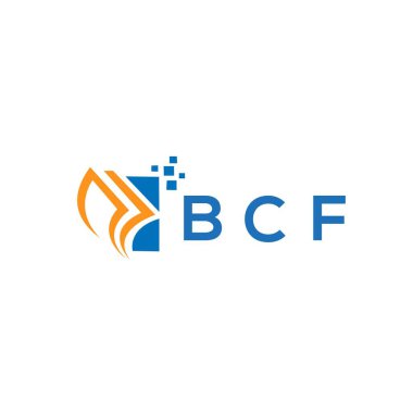 Beyaz arka planda BCF kredi onarım logosu tasarımı. BCF 'nin yaratıcı isminin baş harfleri Grafik Harf Logosu. BCF işletme finans logosu tasarımı.
