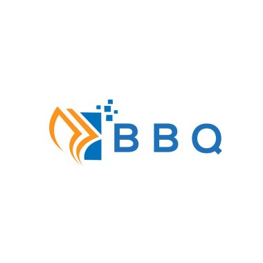 Beyaz arka planda BBQ kredi onarım logosu tasarımı. BBQ yaratıcı baş harfleri Growth grafik harf logosu konsepti. BBQ işletme finans logosu tasarımı.