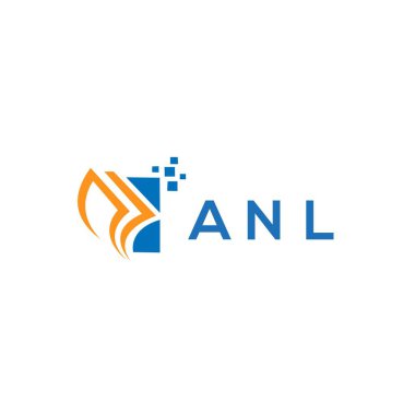 Beyaz arka planda ANL kredi onarım logosu tasarımı. ANL yaratıcı baş harfleri Growth grafik harf logosu kavramı. ANL işletme finans logosu tasarımı.