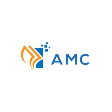 Beyaz arka planda AMC kredi onarım logosu tasarımı. AMC yaratıcı harflerin baş harfleri. Grafik harfi logosu kavramı. AMC işletme finans logosu tasarımı.