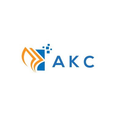 Beyaz arka planda kredi onarım logosu tasarımı. AKC yaratıcı baş harfleri Growth grafik harf logosu kavramı. AKC işletme finans logosu tasarımı.