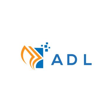 Beyaz arka planda ADL kredi onarım logosu tasarımı. ADL yaratıcı harflerin baş harfleri. Grafik harfi logosu konsepti. ADL işletme finans logosu tasarımı.