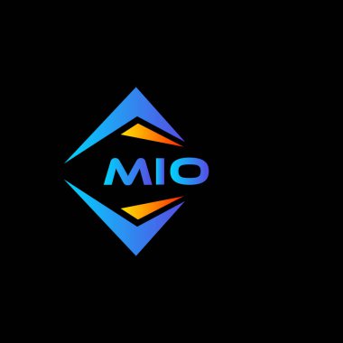 MIO 'nun soyut teknoloji logosu Kara arka planda tasarlandı. MIO yaratıcı harflerin baş harfleri logo kavramı.