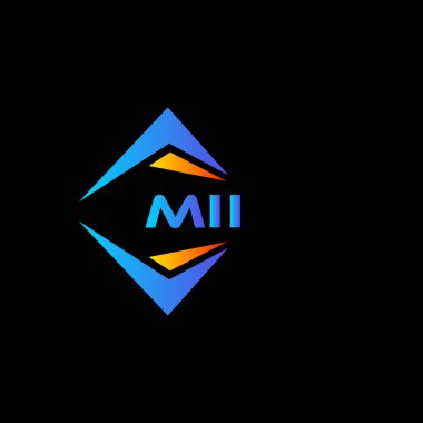 Siyah arka planda MII soyut teknoloji logosu tasarımı. MII yaratıcı harflerin baş harfleri logo kavramı.