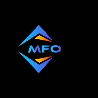 Siyah arka planda MFO teknolojisi logosu tasarımı. MFO yaratıcı harflerin baş harfleri logo kavramı.