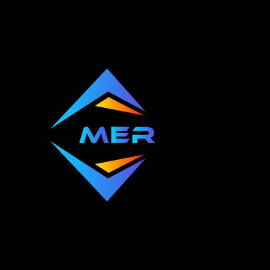 Siyah arka planda MER soyut teknoloji logosu tasarımı. MER yaratıcı harflerin baş harfleri logo kavramı.