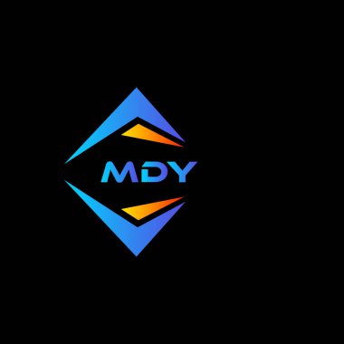 Siyah arka planda MDY soyut teknoloji logosu tasarımı. MDY yaratıcı harflerin baş harfleri logo kavramı.
