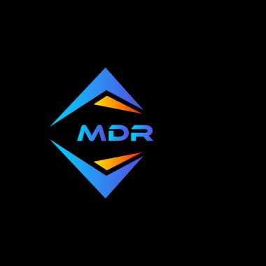 Siyah arka planda MDR soyut teknoloji logosu tasarımı. MDR yaratıcı harf logosu kavramı.