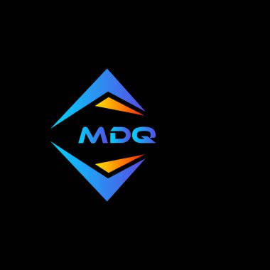 Siyah arka planda MDQ soyut teknoloji logosu tasarımı. MDQ yaratıcı harflerin baş harfleri logo kavramı.