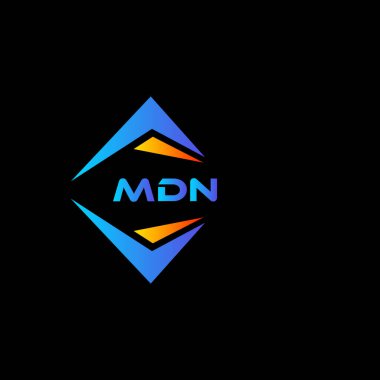 Siyah arka planda MDN soyut teknoloji logosu tasarımı. MDN yaratıcı harf logosu kavramı.