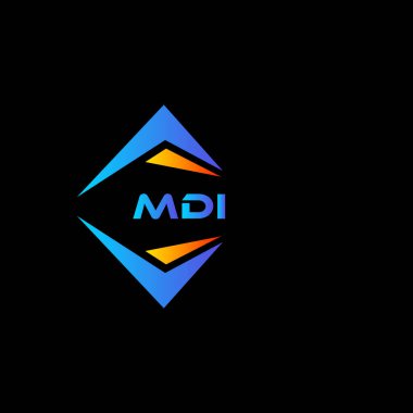 Siyah arka planda MDI teknolojisi logosu tasarımı. MDI yaratıcı harf logosu kavramı.