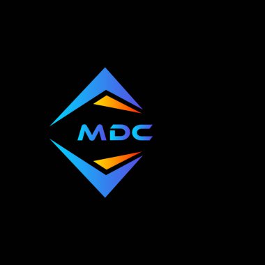Siyah arka planda MDC soyut teknoloji logosu tasarımı. MDC yaratıcı harflerin baş harfleri logo kavramı.